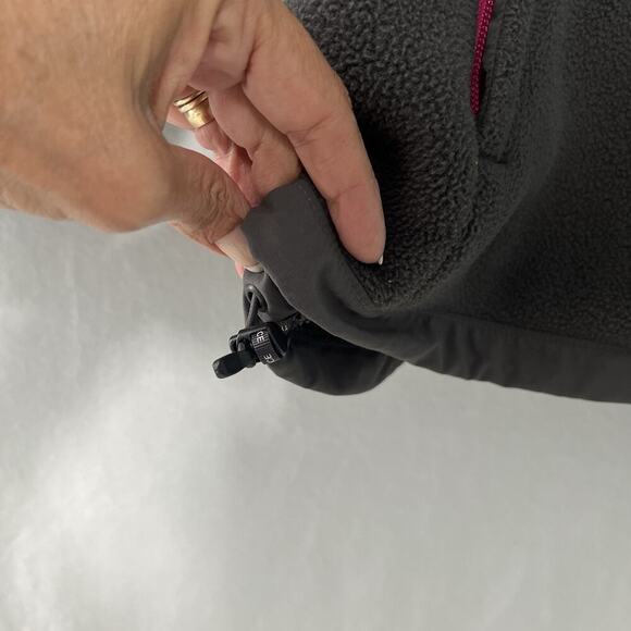 The North Face Denali Jacket Womens Large Gray Pink Full Zip Polartec Recycled - Picture 5 of 13